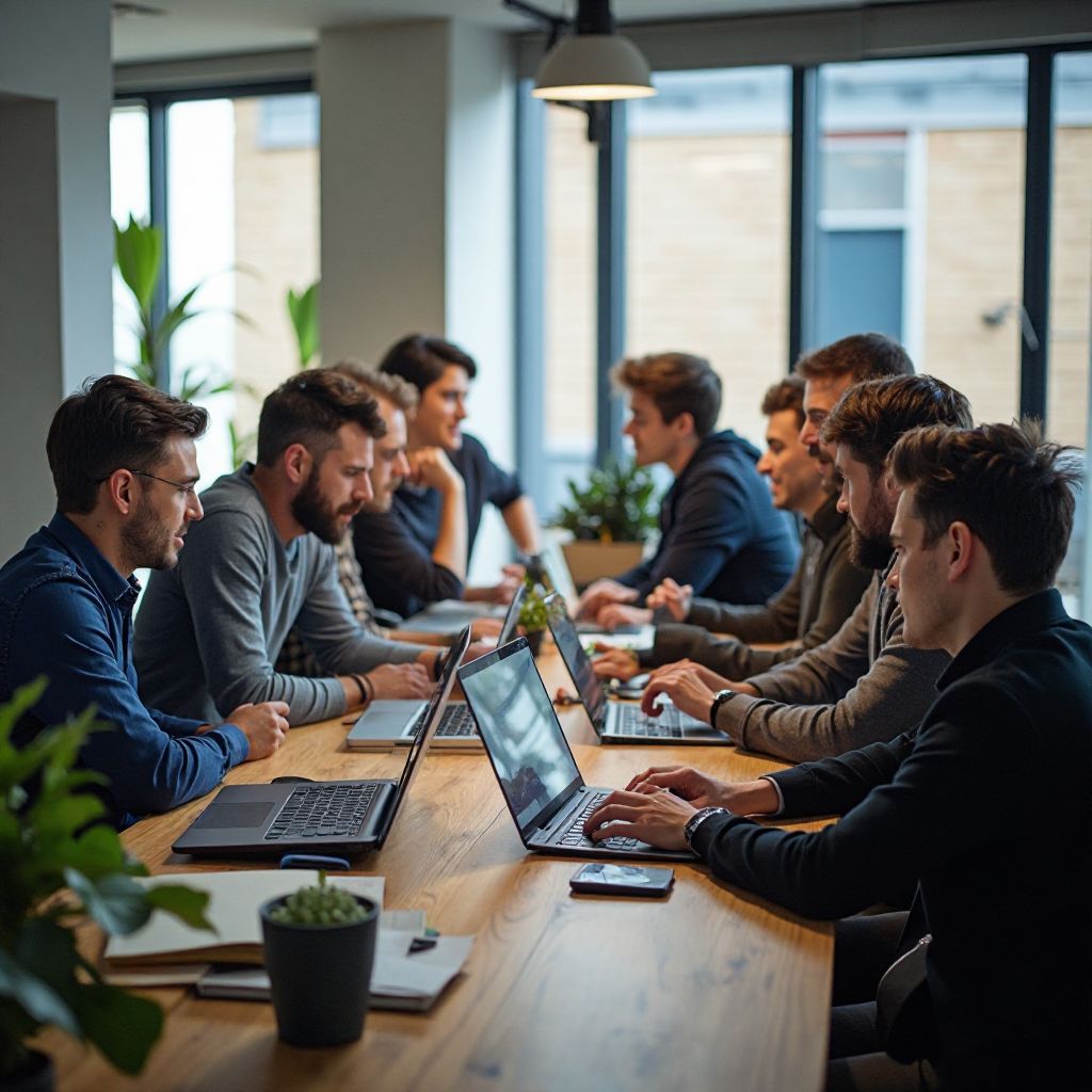 Echipa noastră lucrând împreună